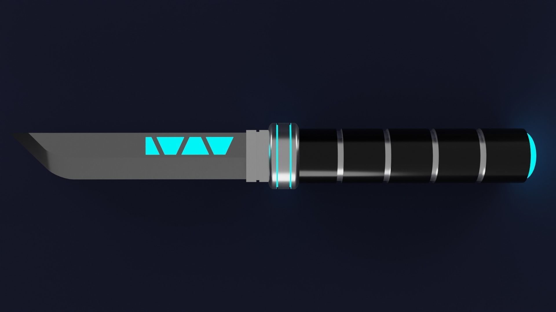 Cyberpunk knife 3D model Low-poly 3D model_2