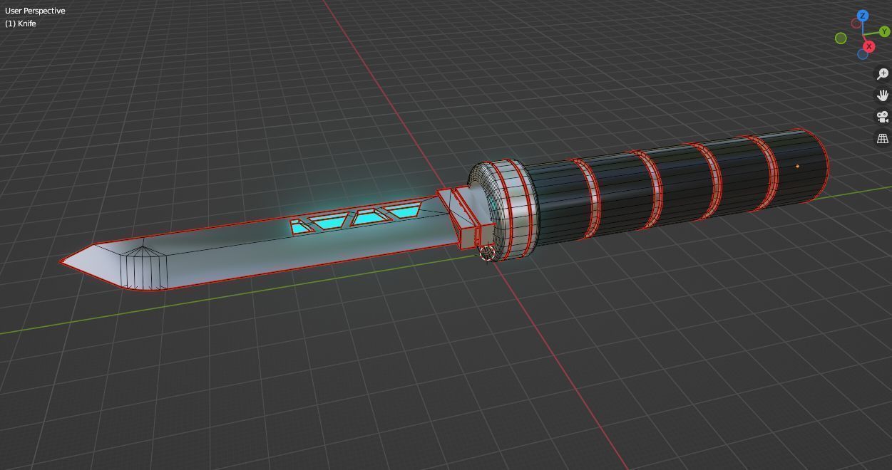 Cyberpunk knife 3D model Low-poly 3D model_21