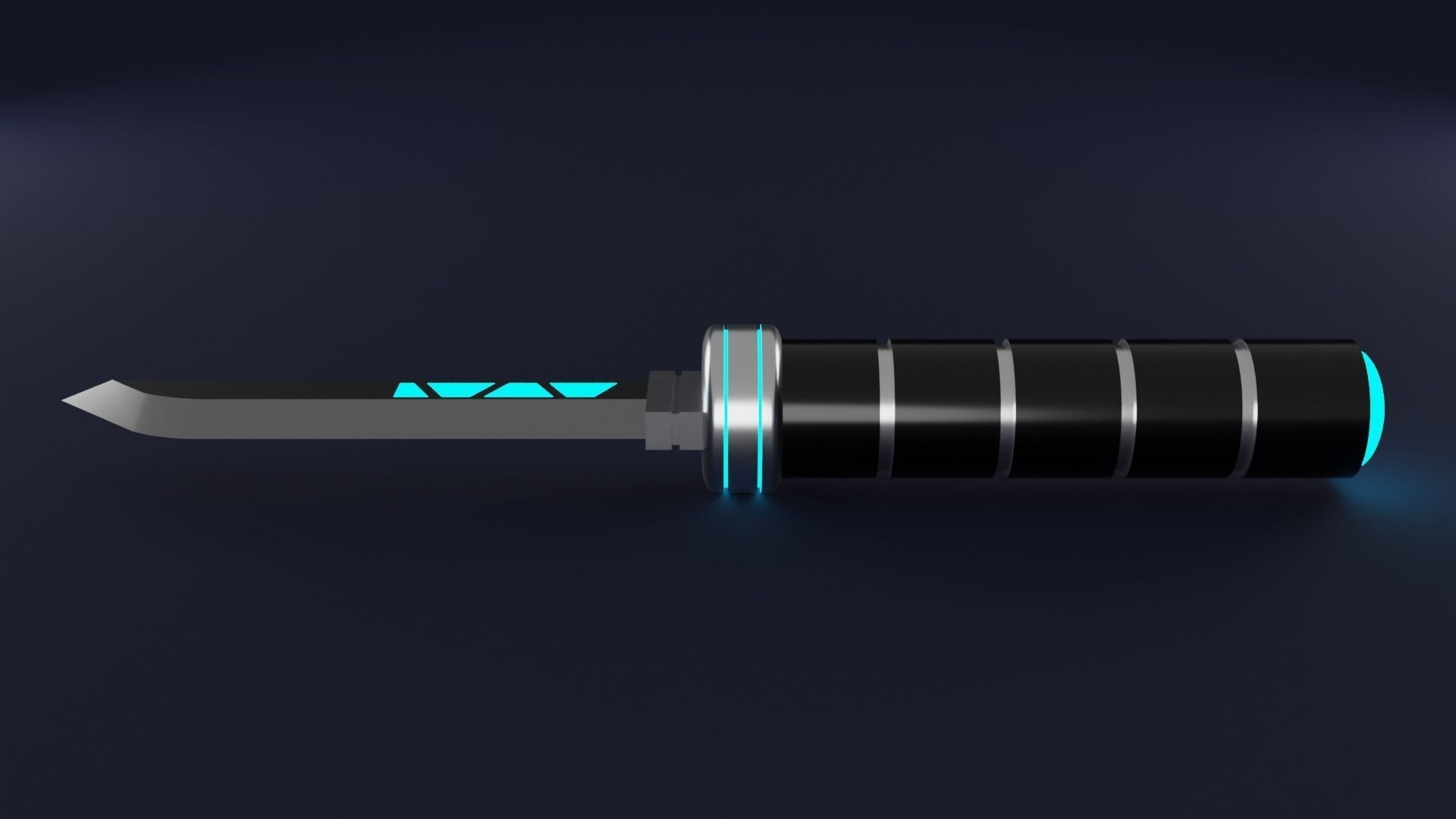 Cyberpunk knife 3D model Low-poly 3D model_1