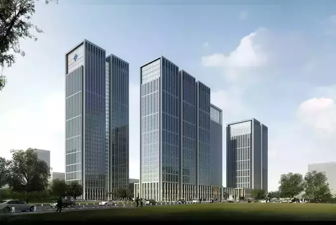 3Dmax fashion city commercial square building 261