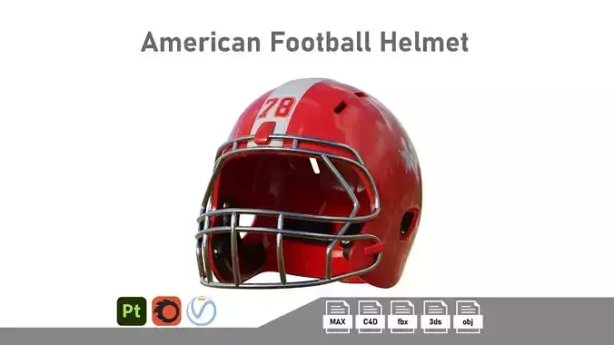 American Football Helmet 01 Low-poly 3D model