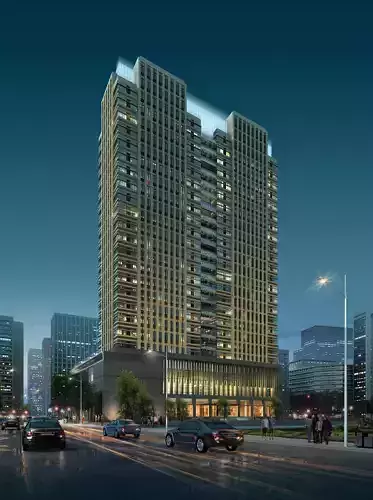 3Dmax fashion city commercial square building 262