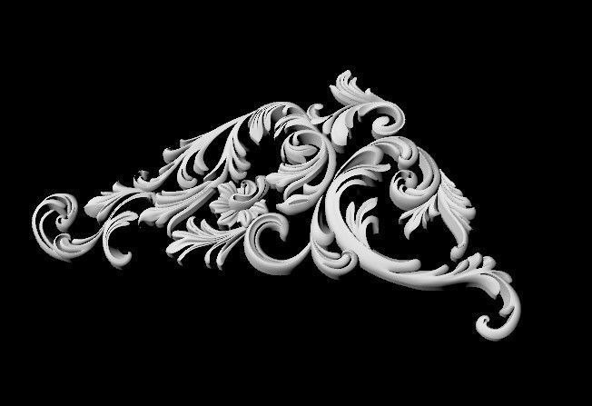 Central decor ornament for furniture 3D model_3