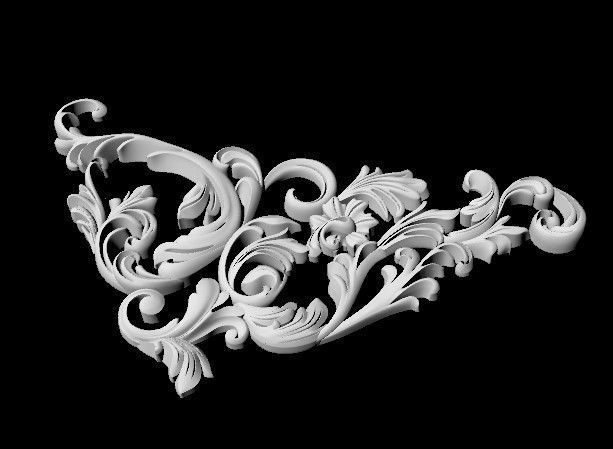 Central decor ornament for furniture 3D model_5