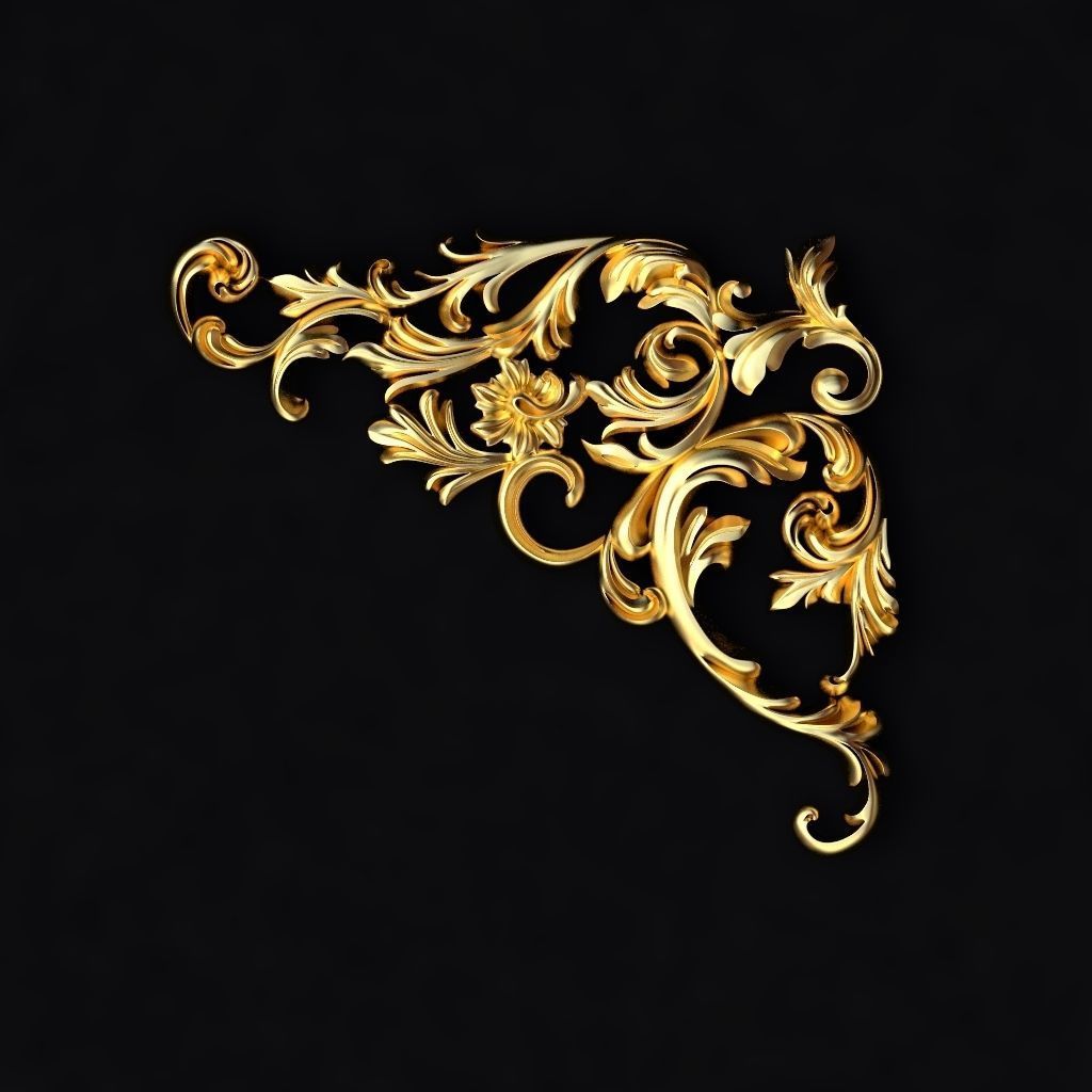 Central decor ornament for furniture 3D model_1