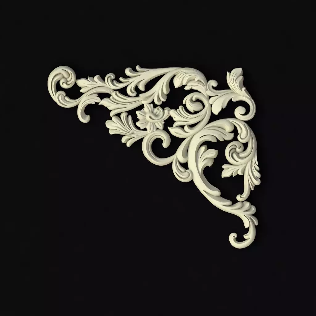 Central decor ornament for furniture 3D model_0