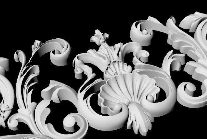 Central decor ornament for furniture 3D model_3