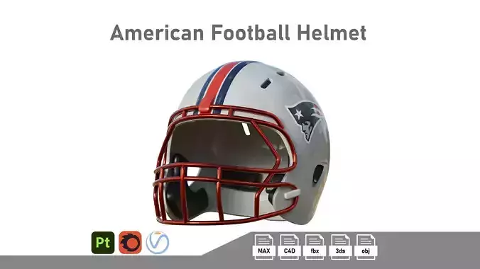 American Football Helmet 02 Low-poly 3D model