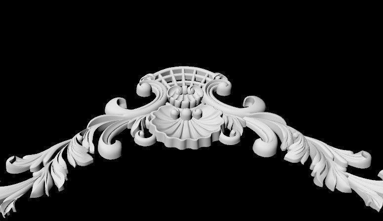 Central decor ornament for furniture 3D model_5