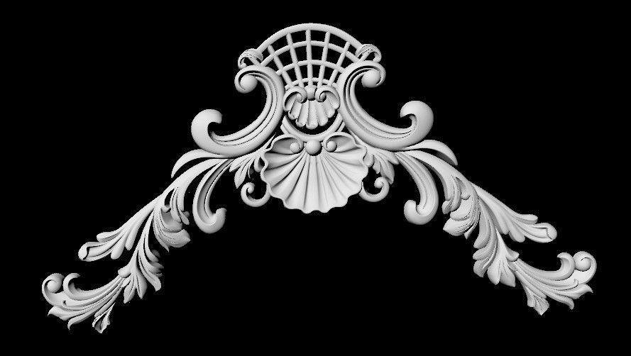 Central decor ornament for furniture 3D model_4