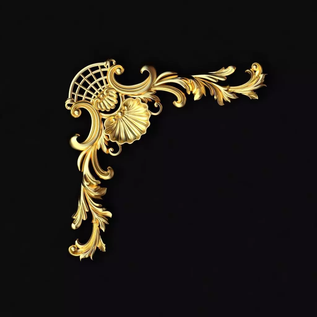 Central decor ornament for furniture 3D model_0