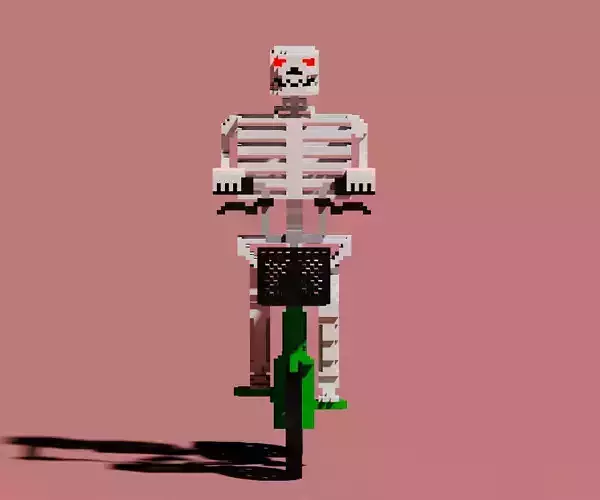 Voxel Skeleton on bicycle 