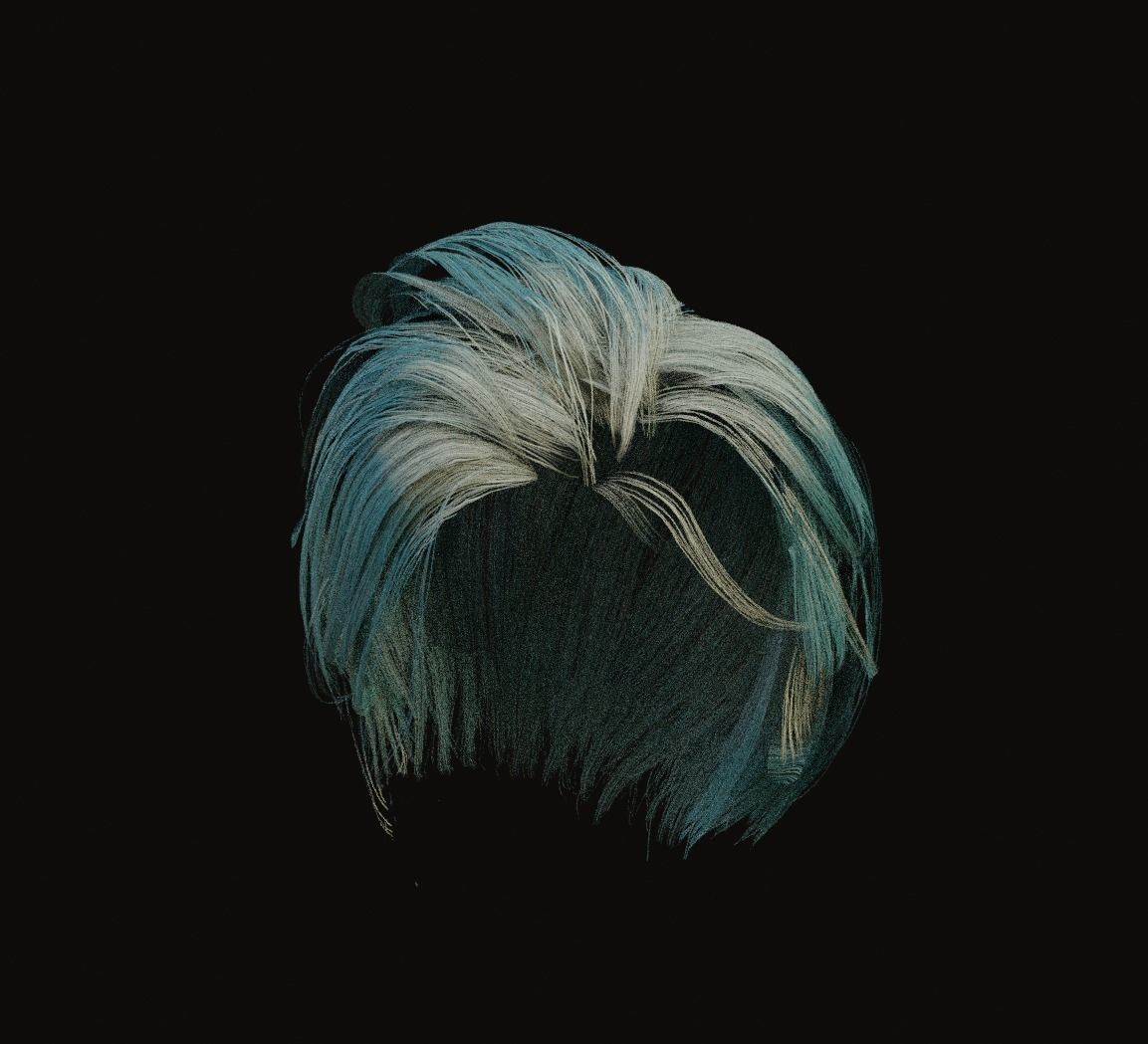 Male and Female - Professional Realtime Hair cards V1 Low-poly 3D model_5