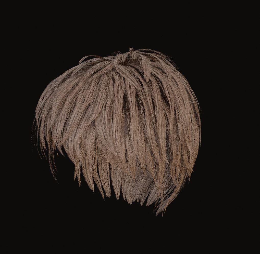 Male and Female - Professional Realtime Hair cards V1 Low-poly 3D model_7