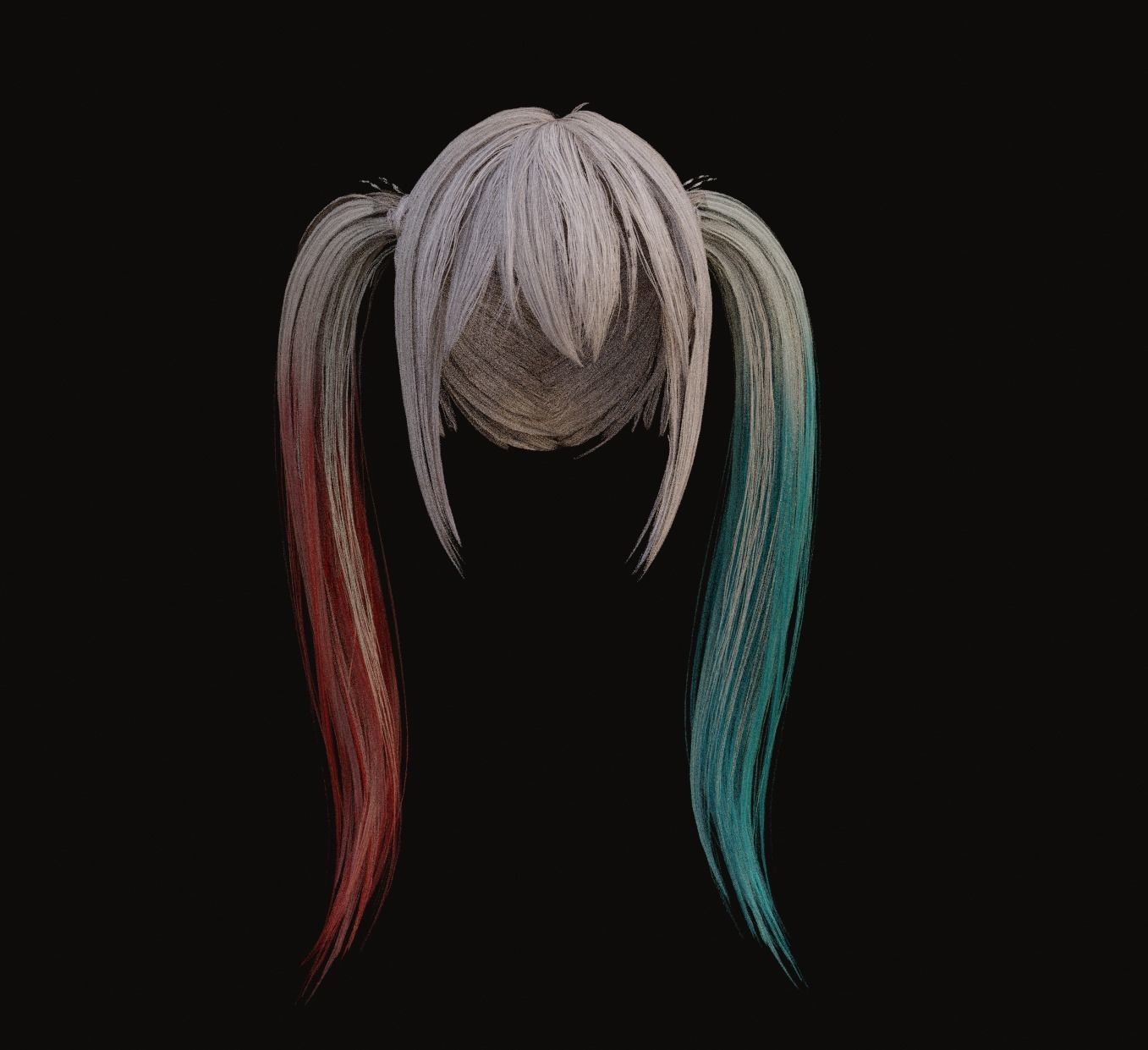 Male and Female - Professional Realtime Hair cards V1 Low-poly 3D model_9