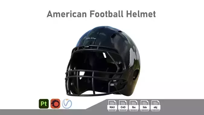 American Footbal Helmet 04 Low-poly 3D model