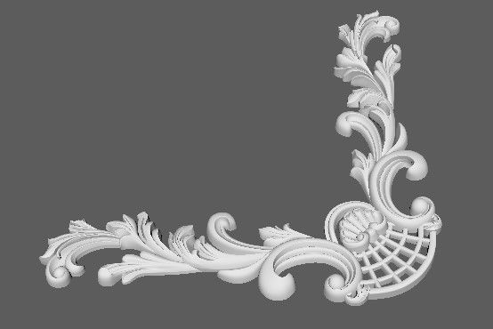 Central decor ornament for furniture 3D model_2