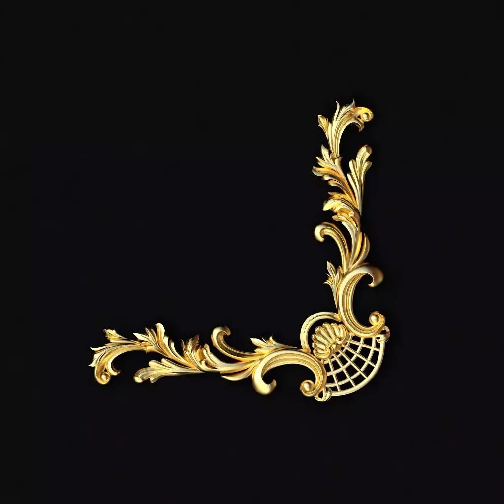 Central decor ornament for furniture 3D model_0