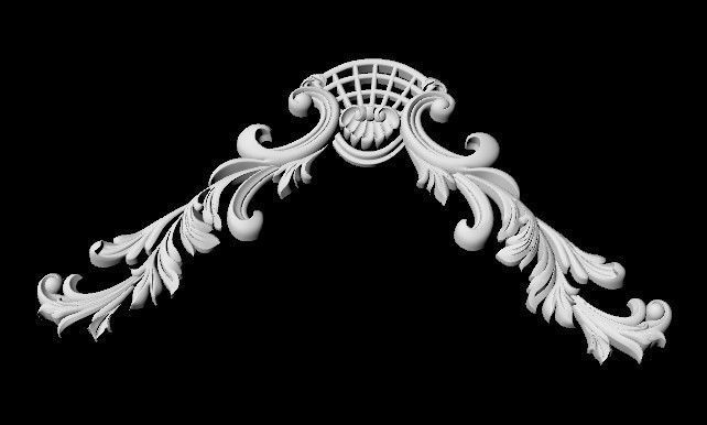 Central decor ornament for furniture 3D model_4