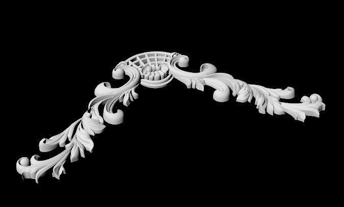 Central decor ornament for furniture 3D model_5