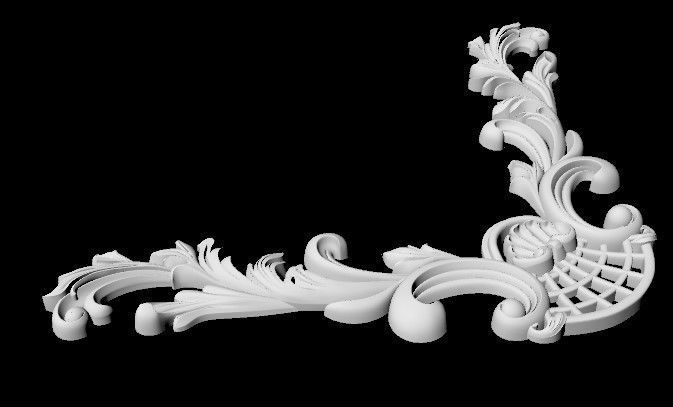 Central decor ornament for furniture 3D model_3