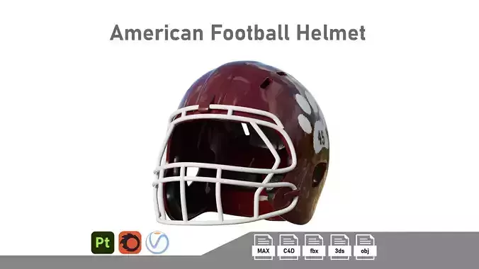 American Football Helmet 05 Low-poly 3D model