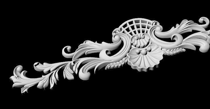 Central decor ornament for furniture 3D model_2