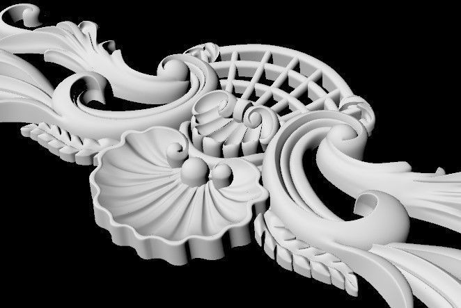 Central decor ornament for furniture 3D model_4
