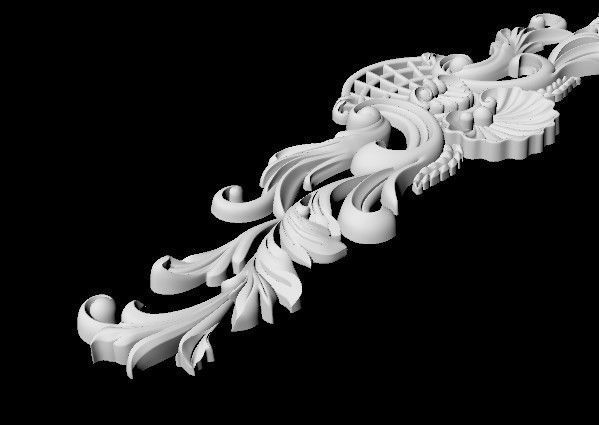 Central decor ornament for furniture 3D model_3