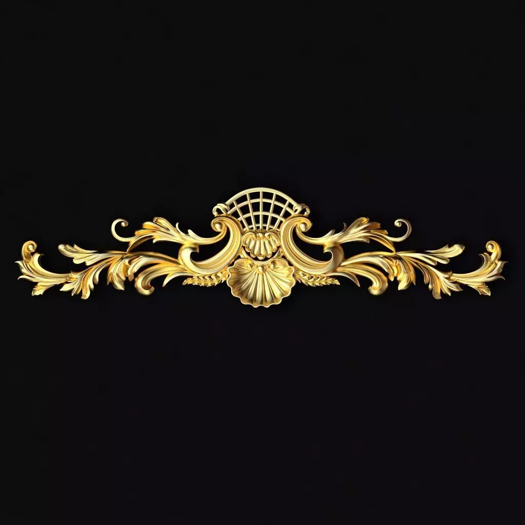 Central decor ornament for furniture 3D model_0