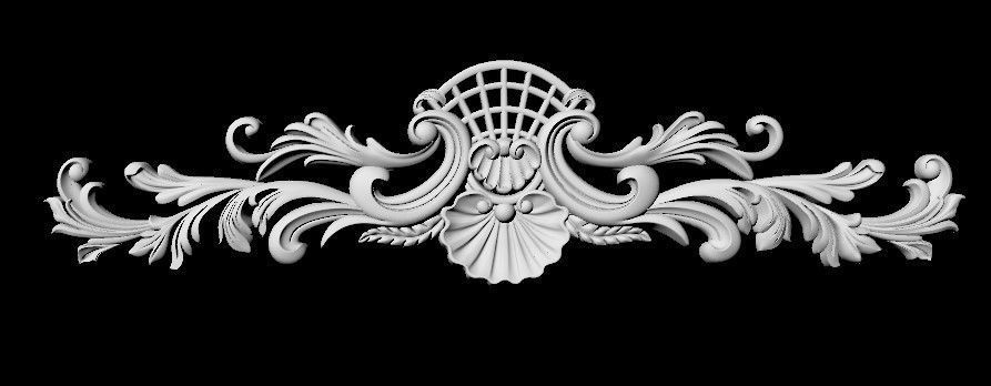 Central decor ornament for furniture 3D model_5