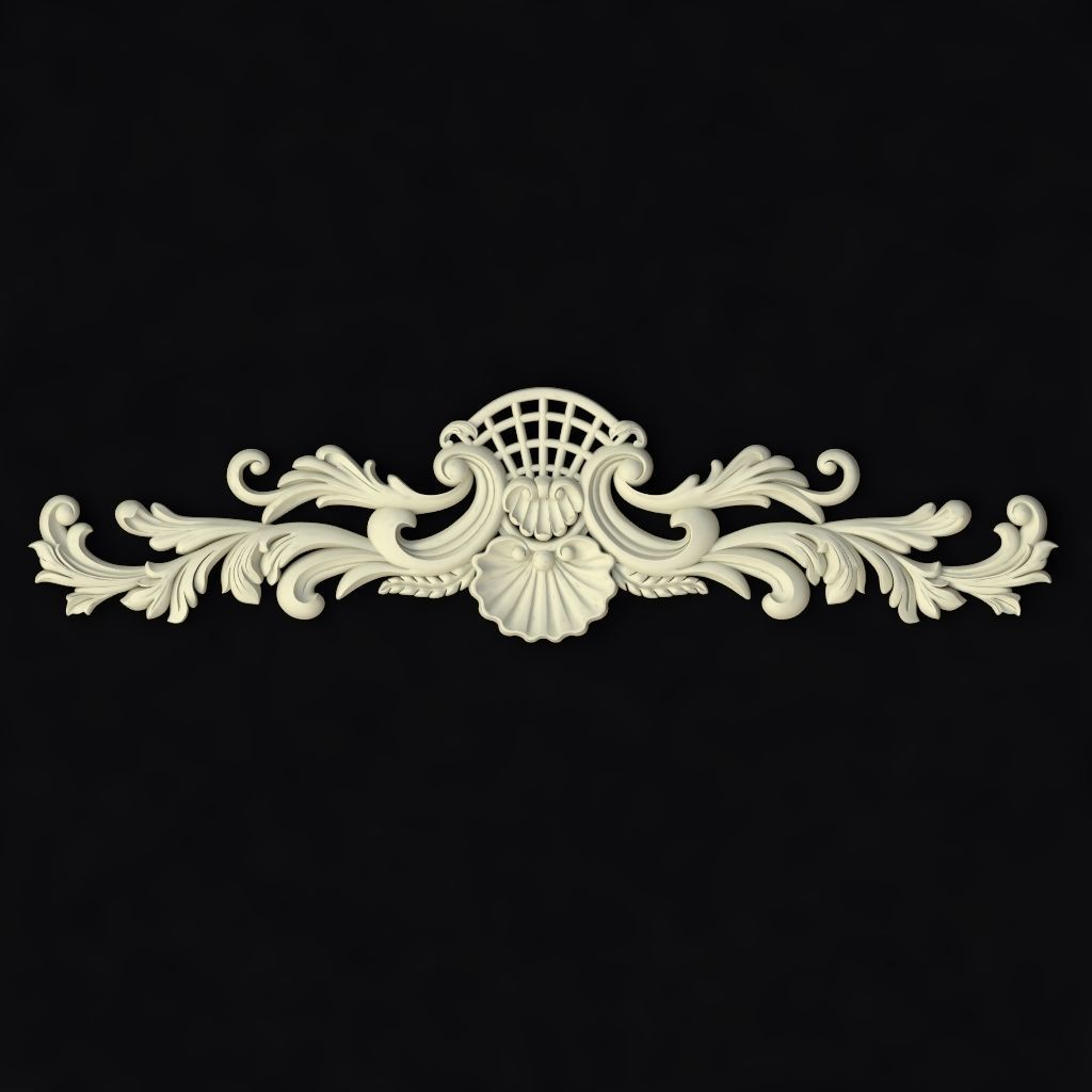 Central decor ornament for furniture 3D model_1