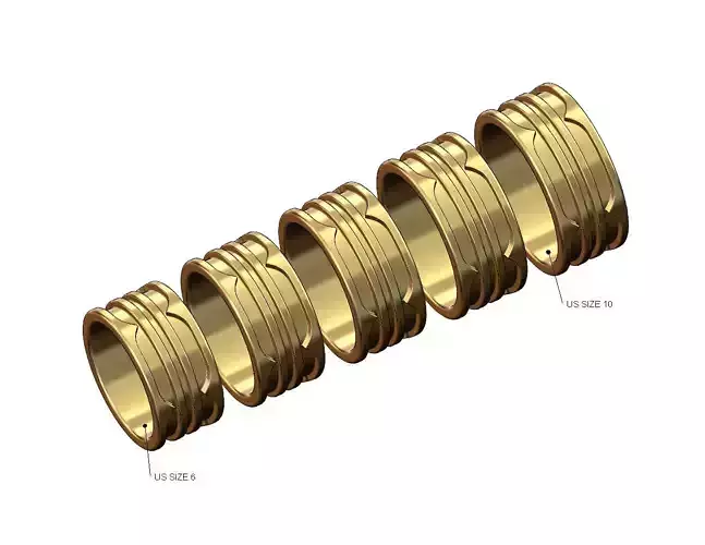 Wide fashion brand engraving band US sizes 6to10