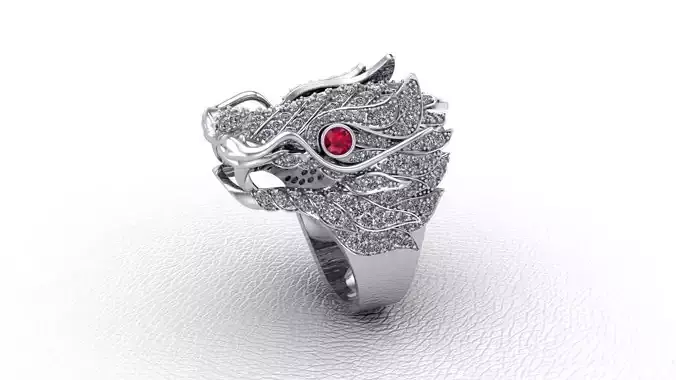 Dragon Ring Goodlucky Dragon chinese for men 3D print model 