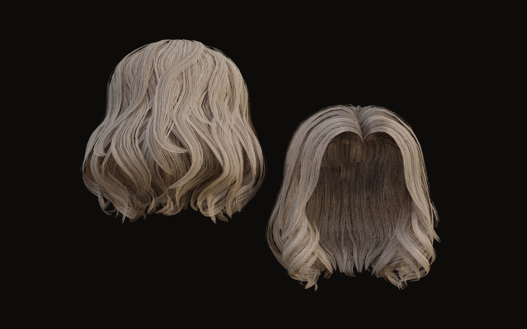 Male and Female - Professional Realtime Hair cards V2 Low-poly 3D model_3