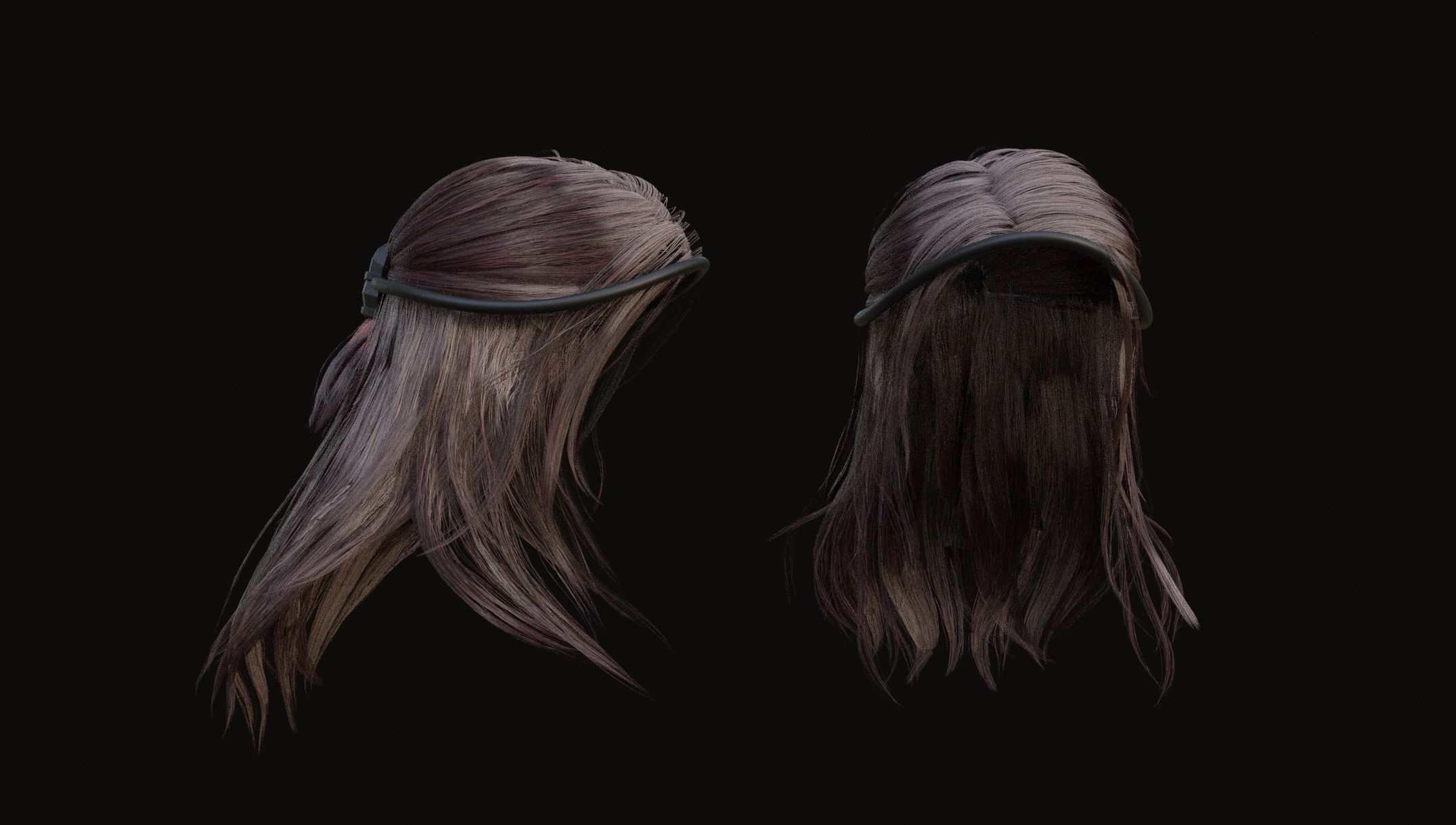 Male and Female - Professional Realtime Hair cards V2 Low-poly 3D model_2