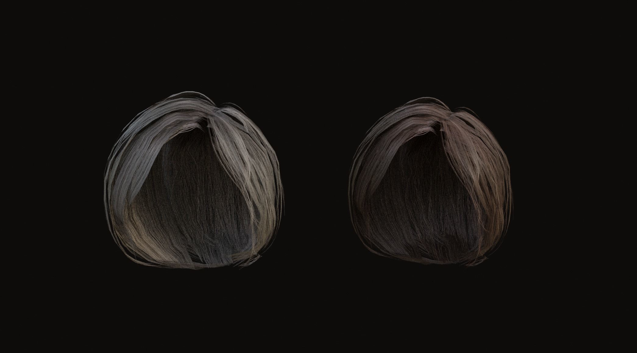 Male and Female - Professional Realtime Hair cards V2 Low-poly 3D model_11