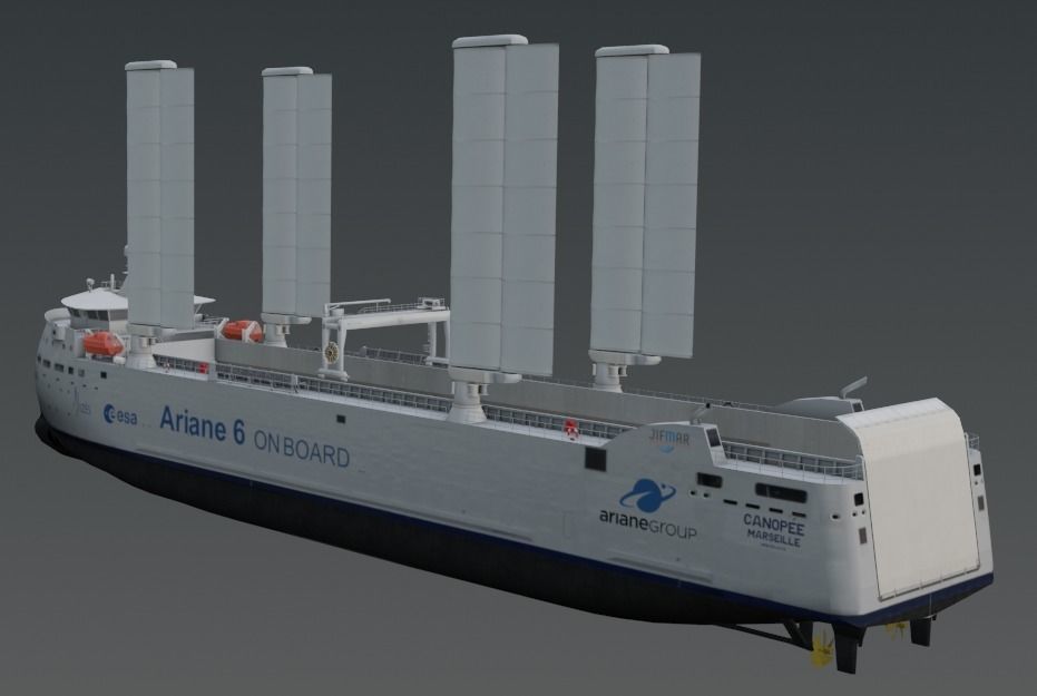 Wind poweredRo-Ro vessel 3D model Low-poly 3D model_7