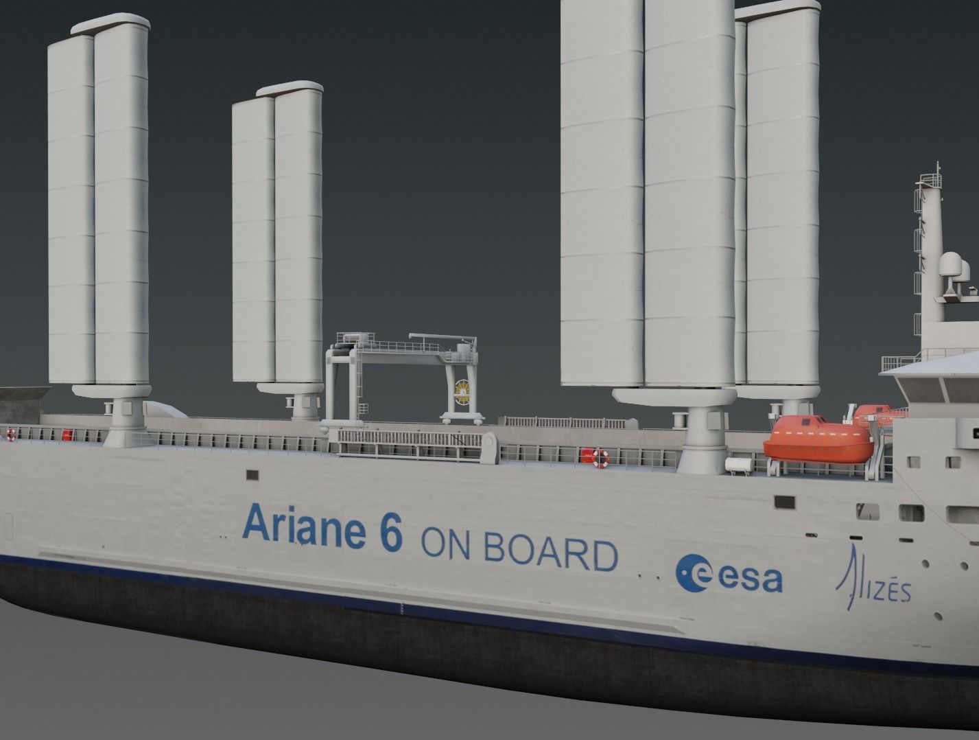 Wind poweredRo-Ro vessel 3D model Low-poly 3D model_11