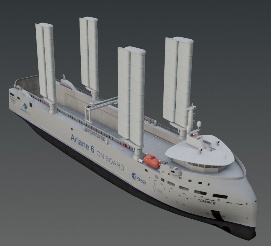 Wind poweredRo-Ro vessel 3D model Low-poly 3D model_10