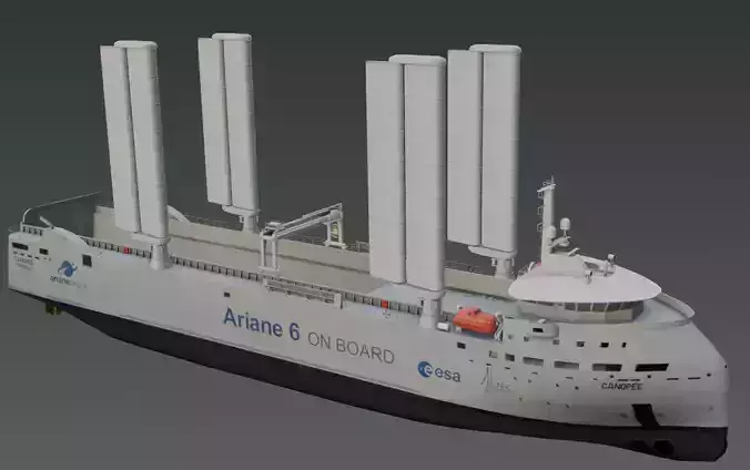 Wind poweredRo-Ro vessel 3D model Low-poly 3D model