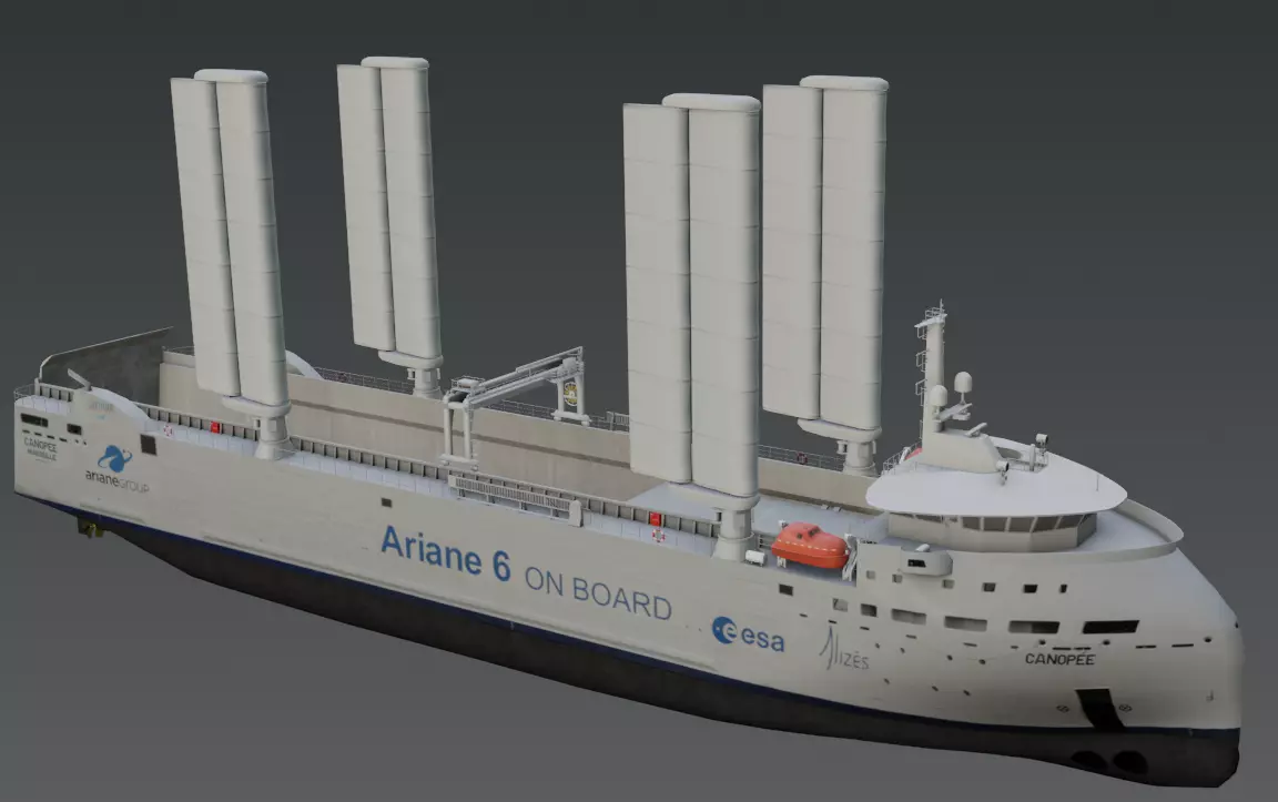 Wind poweredRo-Ro vessel 3D model Low-poly 3D model_0