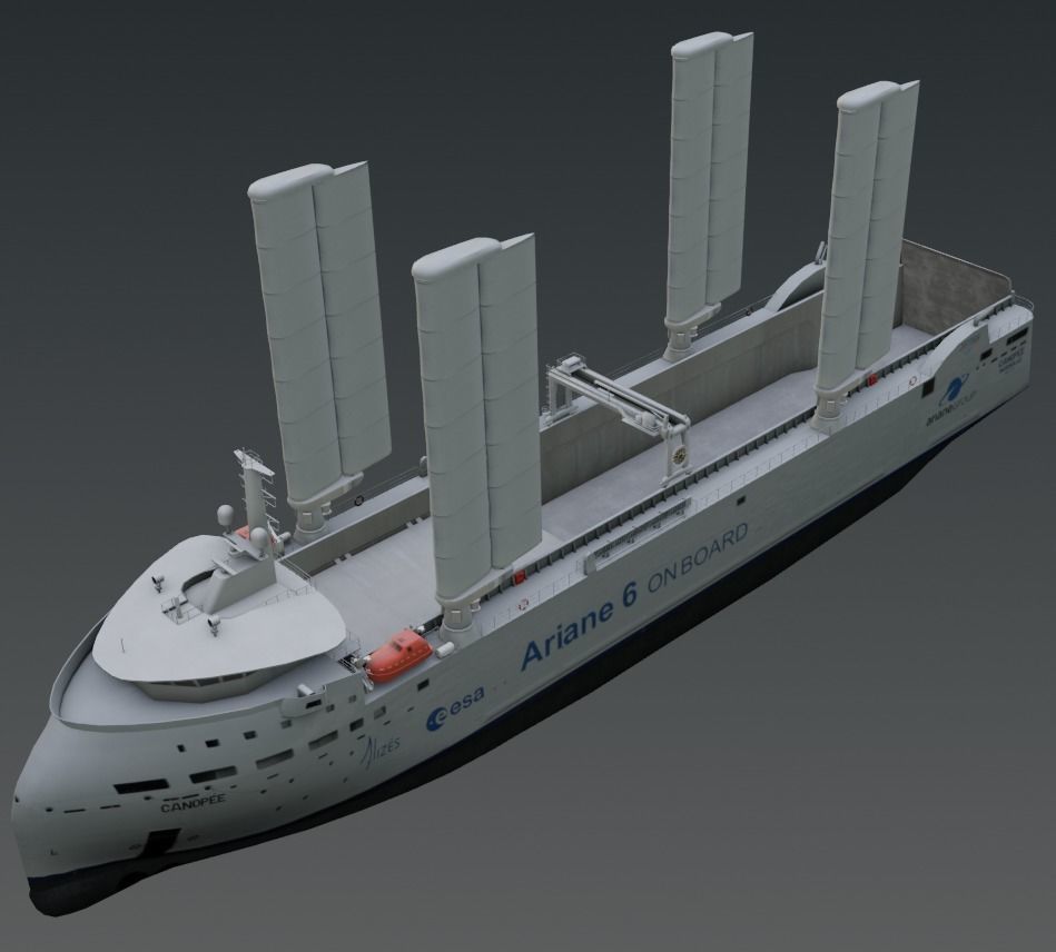 Wind poweredRo-Ro vessel 3D model Low-poly 3D model_13