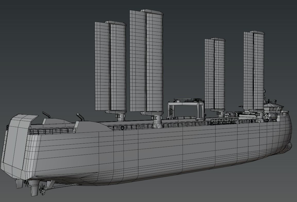 Wind poweredRo-Ro vessel 3D model Low-poly 3D model_4