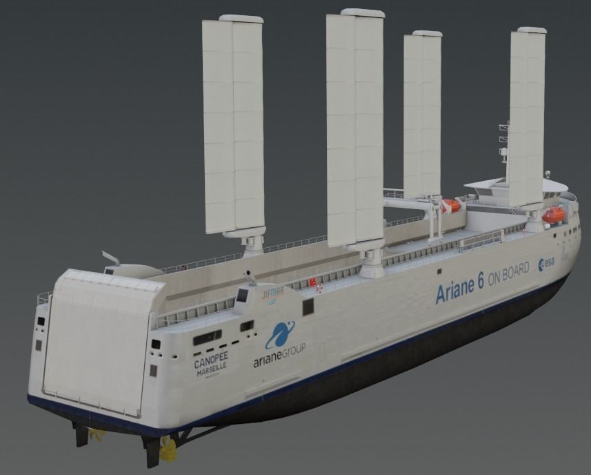 Wind poweredRo-Ro vessel 3D model Low-poly 3D model_8