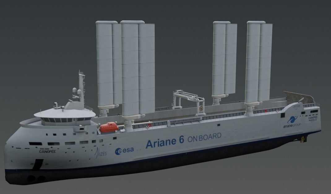 Wind poweredRo-Ro vessel 3D model Low-poly 3D model_6