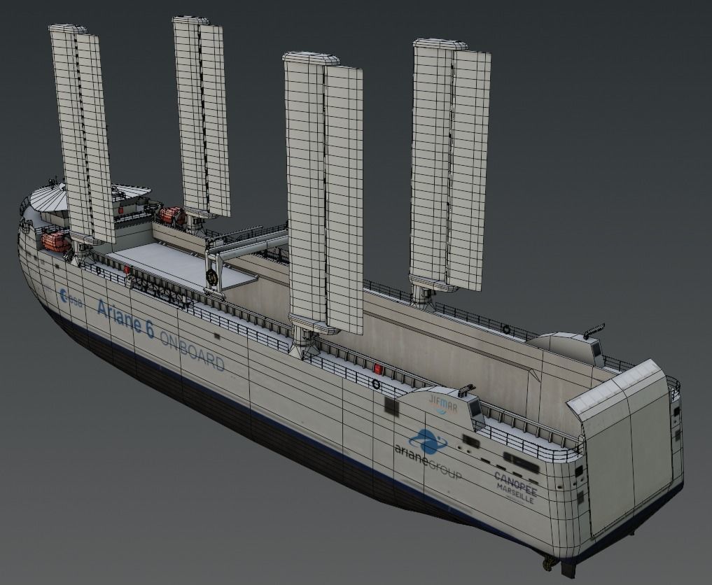 Wind poweredRo-Ro vessel 3D model Low-poly 3D model_2