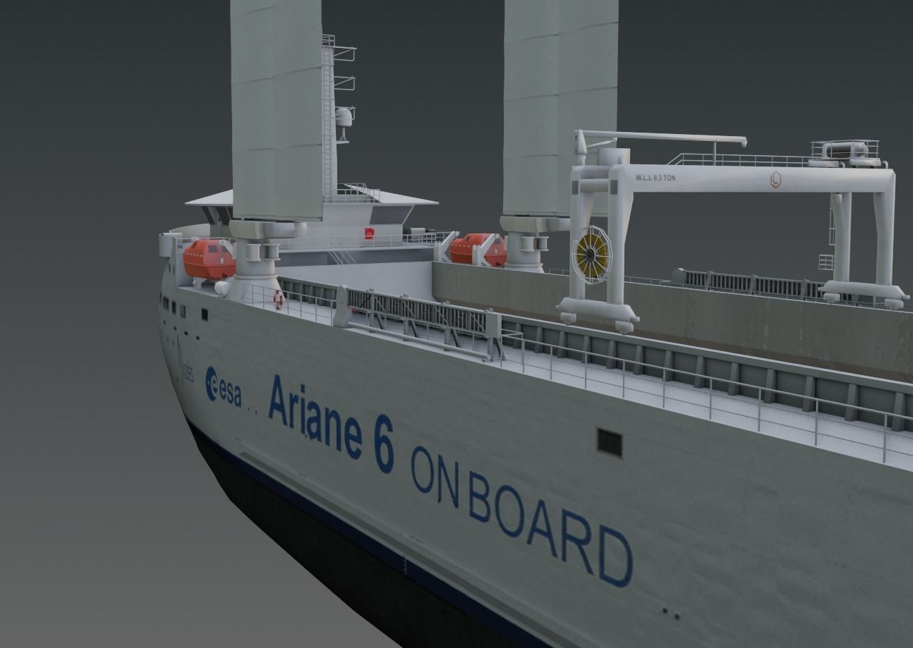 Wind poweredRo-Ro vessel 3D model Low-poly 3D model_12
