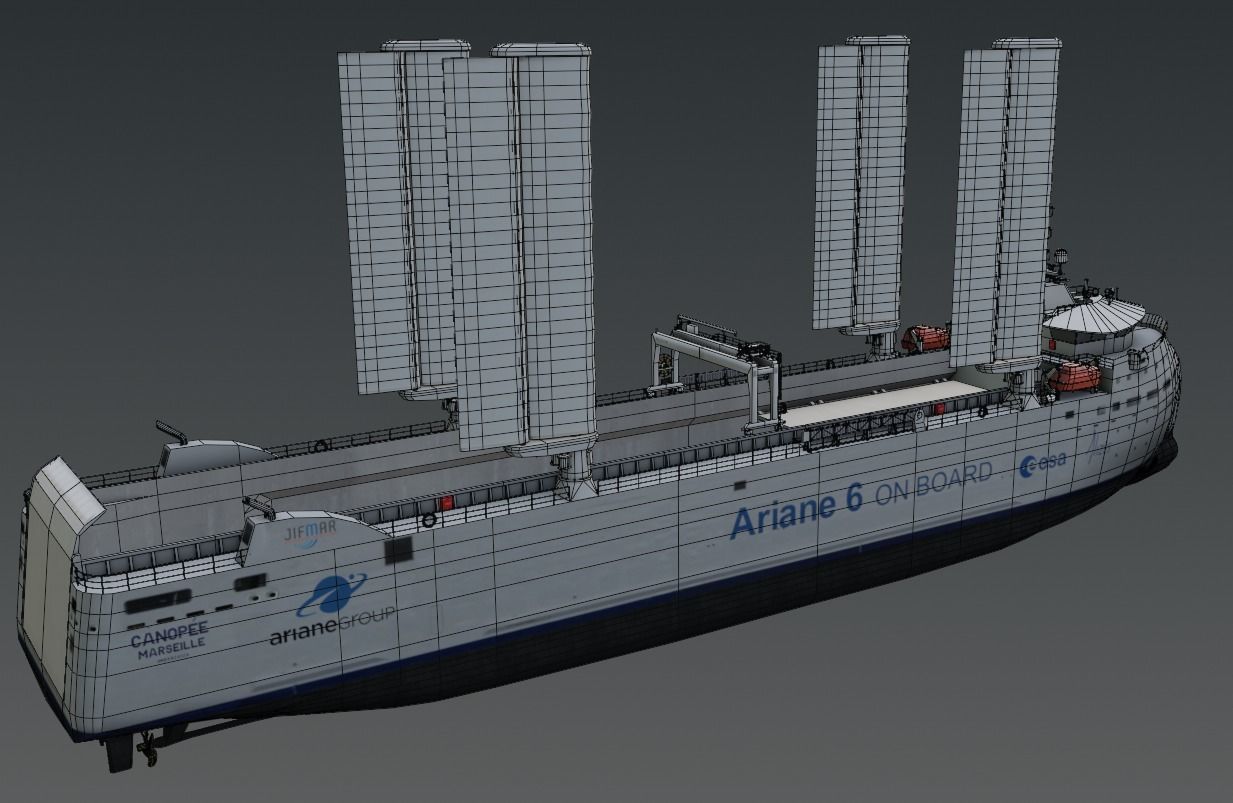 Wind poweredRo-Ro vessel 3D model Low-poly 3D model_3