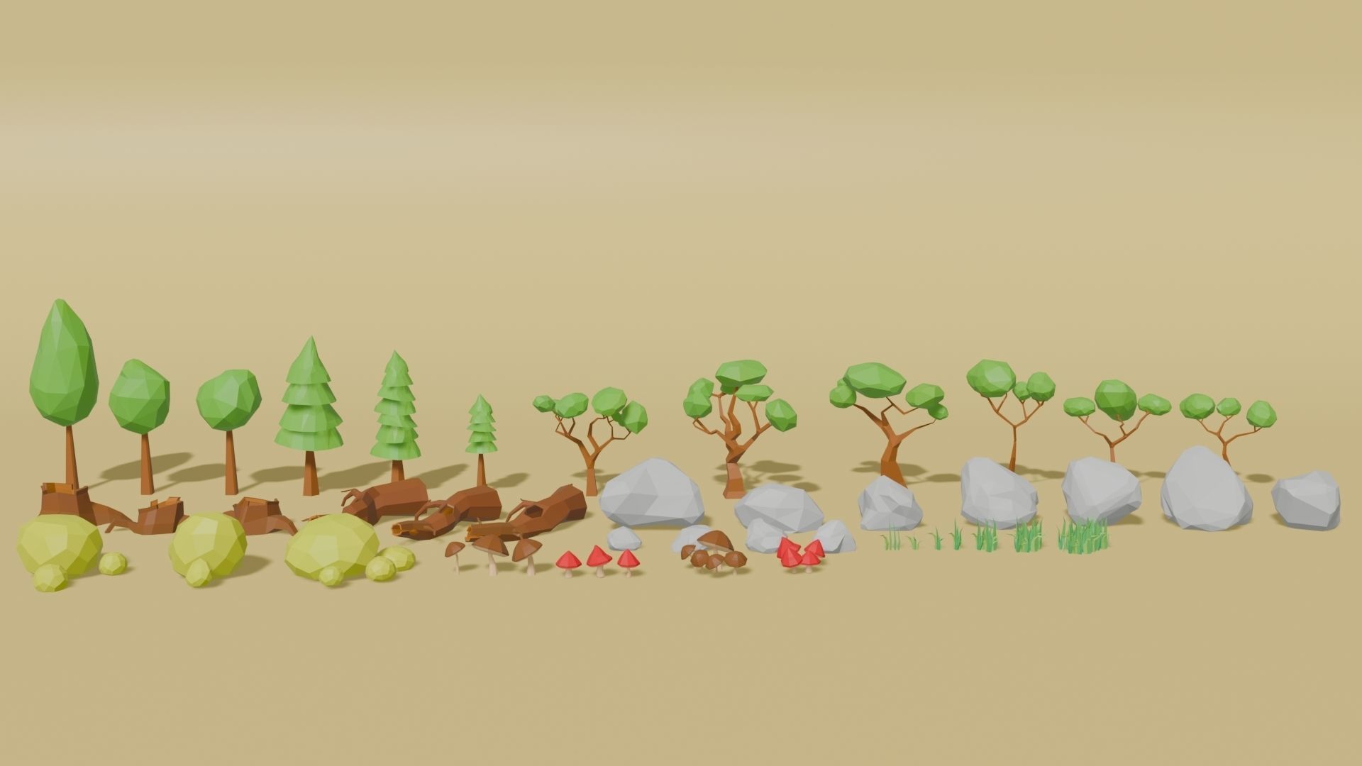 Low Poly Nature Pack Vol 1 Low-poly 3D model_4
